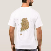 韓国旗+地図+テキストTシャツ Tシャツ (裏面)