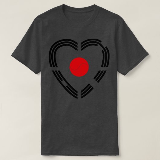 韓国日本の多国籍愛国国旗ハート Tシャツ (デザイン正面)