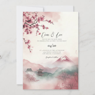 韓国景観伝統的結婚式招待状 招待状