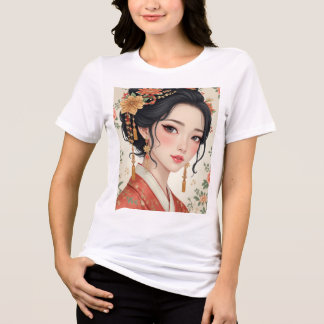 韓国服伝統的を着た女性 トライブレンドＴシャツ