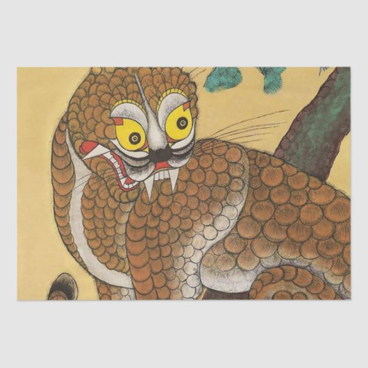 韓国民画の醜い虎 薄葉紙 (正面)