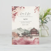 韓国水彩風景結婚式招待状 招待状 (スタンド正面)