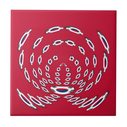 韓国水玉模様国旗 タイル (正面)