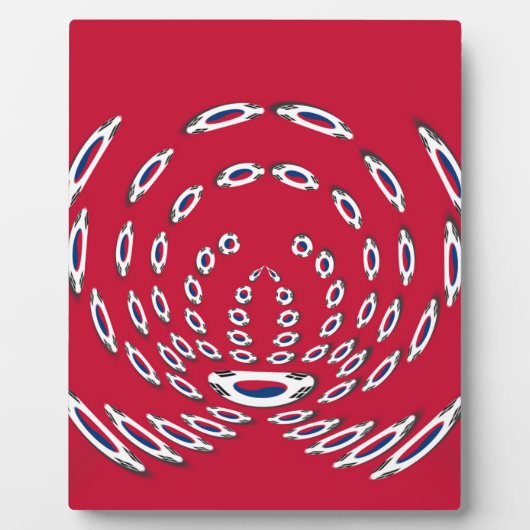 韓国水玉模様国旗 フォトプラーク (正面)