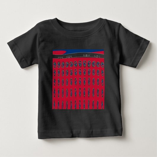 韓国水玉模様国旗 ベビーTシャツ (正面)