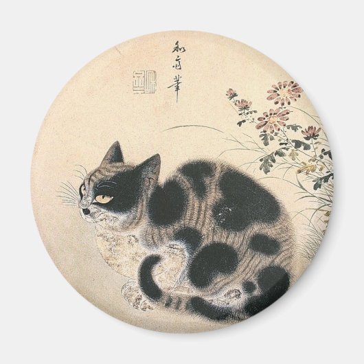 韓国猫アートワーク マグネット (正面)