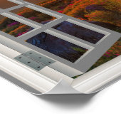 韓国秋日没の仏教寺院のフェイク窓 ポスター (角)