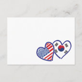 韓国系アメリカ人のハートフラグ エンクロージャーカード (裏面)