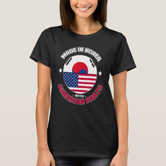 韓国系アメリカ人の一部祖先韓国アメリカ合衆国フラグ Tシャツ (正面)