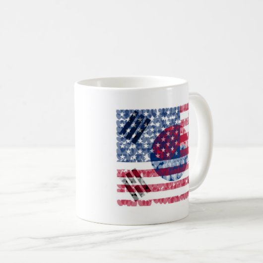 韓国系アメリカ人の旗のマグ コーヒーマグカップ (正面右)