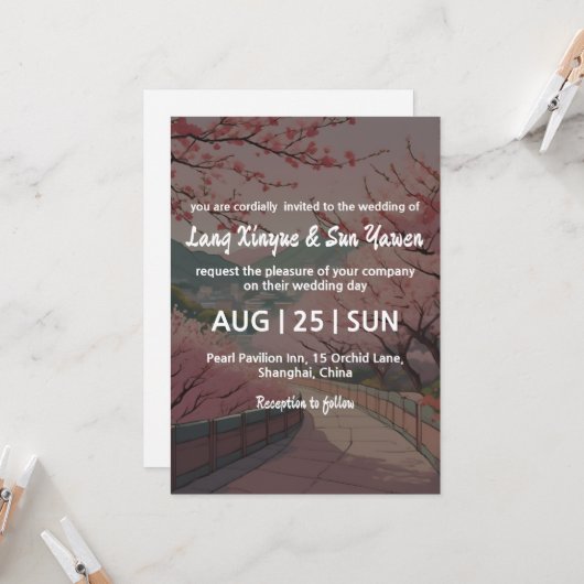 韓国結婚式招待状 招待状 (正面/裏面インサイチュ)