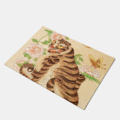 韓国縞模様の虎のヴィンテージ民画 ドアマット (アングル)