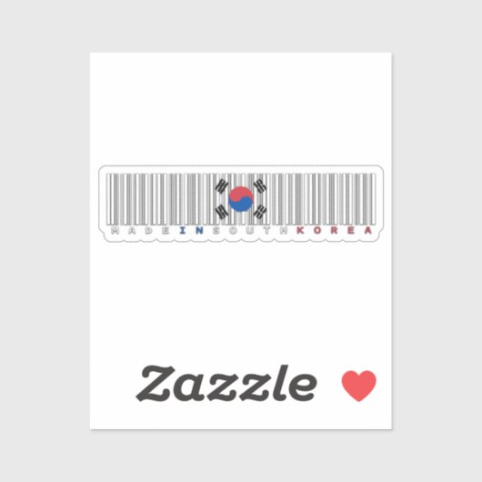 韓国製バーコード旗デザイン シール (シート)