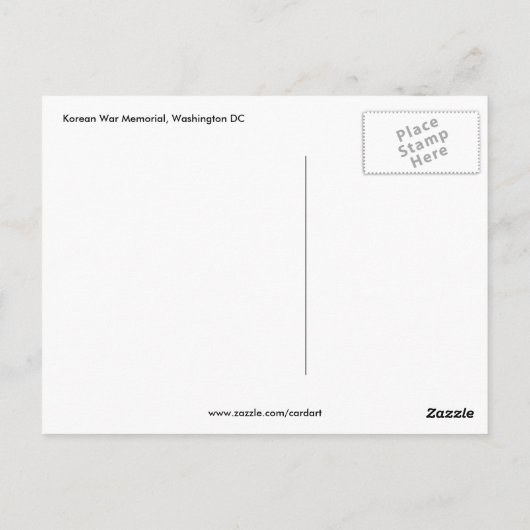 韓国記念碑 ポストカード (裏面)