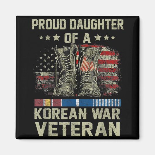 韓国誇りを持った戦争退役軍人米国家敷娘 マグネット (正面)