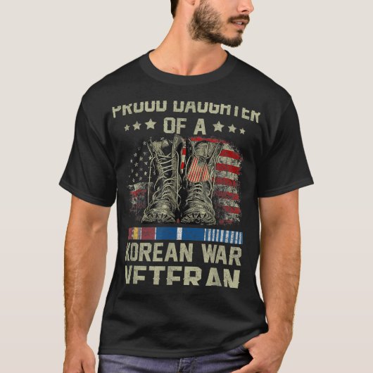 韓国誇りを持った戦争退役軍人米国家敷娘 Tシャツ (正面)