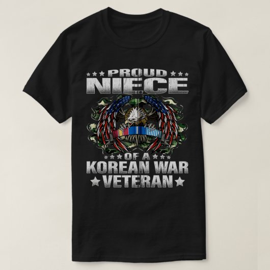 韓国誇りを持った戦争退役軍人軍隊獣医の姪 Tシャツ (デザイン正面)