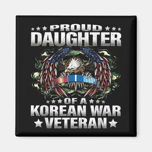 韓国誇りを持った戦争退役軍人軍隊veの娘 マグネット (正面)