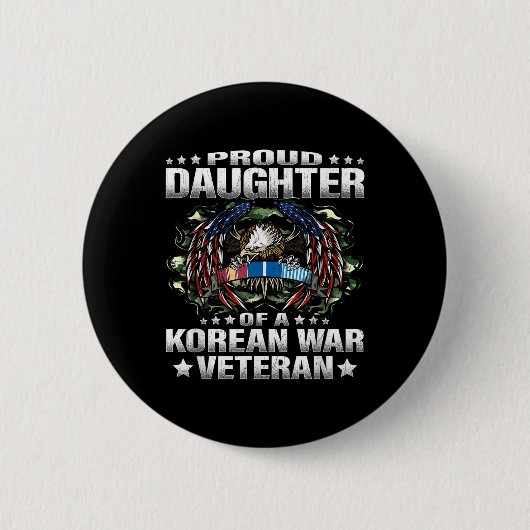 韓国誇りを持った戦争退役軍人軍隊veの娘 缶バッジ (正面)