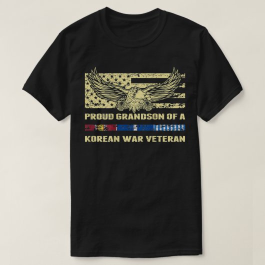 韓国誇りを持った戦争退役軍人軍隊veの孫 tシャツ (デザイン正面)