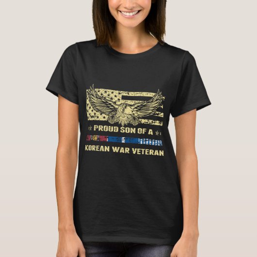 韓国誇りを持った戦争退役軍人軍隊Vets Chの息子 Tシャツ (正面)