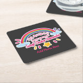 韓国語のハッピーバースデー생일 축하 해요 – パーソナライズIT スクエアペーパーコースター (アングル)