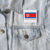 韓国語の名前の北朝鮮の旗 缶バッジ (インサイチュ)