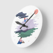 韓国語テーマ ラウンド壁時計 (傾斜)