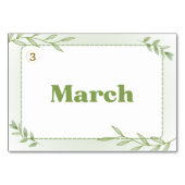 韓国語ハングル（フラッシュカード）の月数 テーブルナンバー (裏面)