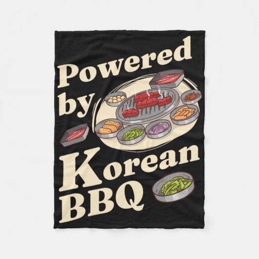 韓国語Bbqを搭載 フリースブランケット (正面)