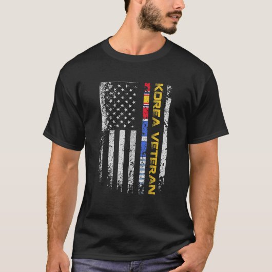 韓国退役軍人国旗ヴィンテージ愛国的退役軍人の日 Tシャツ (正面)