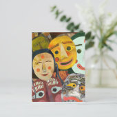 韓国面伝統的はがき ポストカード (スタンド正面)