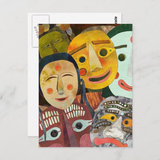 韓国面伝統的はがき ポストカード (正面/裏面)