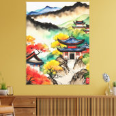 韓国風インク絵画ズ キャンバスプリント (インサイチュ (リビング))