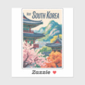韓国風景イラスト旅行アート シール (シート)