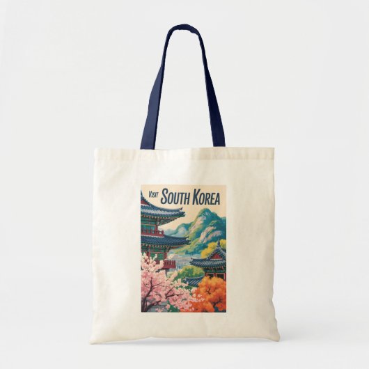 韓国風景イラスト旅行アート トートバッグ (正面)