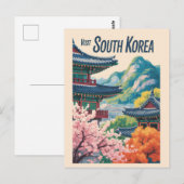 韓国風景イラスト旅行アート ポストカード (正面/裏面)