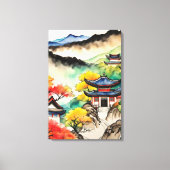 韓国風景水墨画 キャンバスプリント (正面)