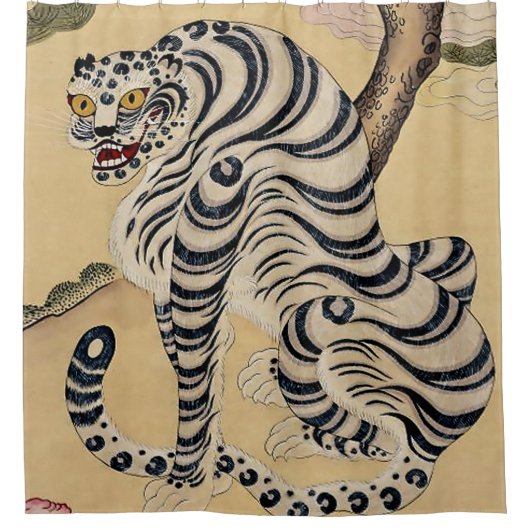 韓国風水絵虎 シャワーカーテン (正面)