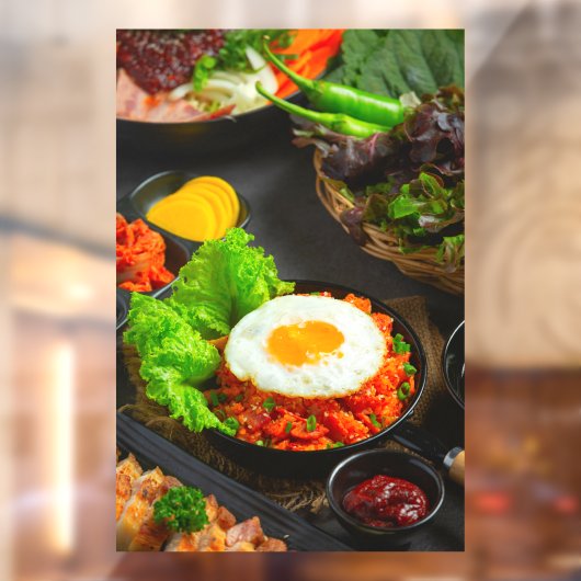 韓国食品炒め飯キムチ卵焼き ウィンドウサイン (シート2)