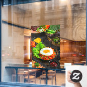 韓国食品炒め飯キムチ卵焼き ウィンドウサイン (カフェ窓)