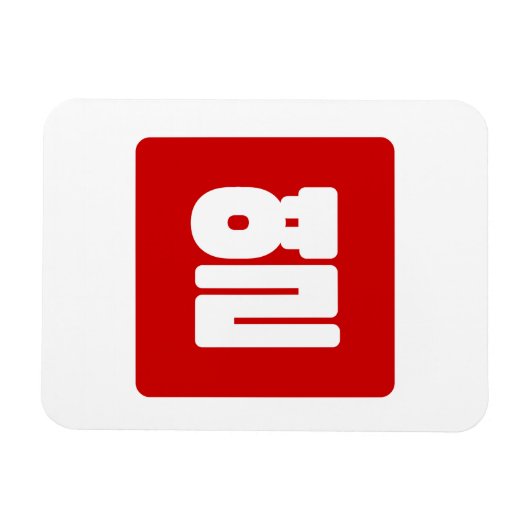 韓国10番10열 【Yeol】ハングル マグネット (横)