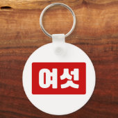 韓国6여섯 【Yeoseot】ハングル キーホルダー (正面)
