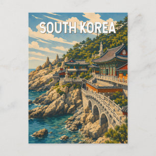 韓国 イラスト 旅行 アート ヴィンテージ ポストカード