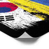 韓国 ウクライナ ハーフ フラグ 韓国 ウクライナ人 ポスター (角)