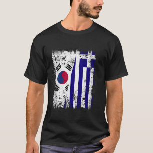 韓国 ギリシャ ハーフ フラッグ 韓国人 ギリシャ人 フラッグ Tシャツ