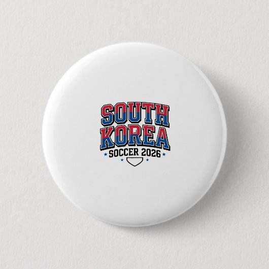 韓国 サッカー 2026 サッカー 太字 国名 タイポグラフィ 缶バッジ (正面)