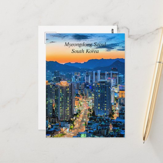 韓国，ソウル，明洞 ポストカード (正面/裏面インサイチュ)