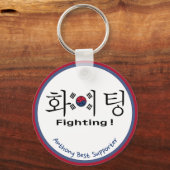 韓国 ハングルと国旗のサポーター キーホルダー (正面)