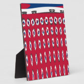 韓国 ポルカドット フラッグ アート デザイン: 赤いベース フォトプラーク (側面)